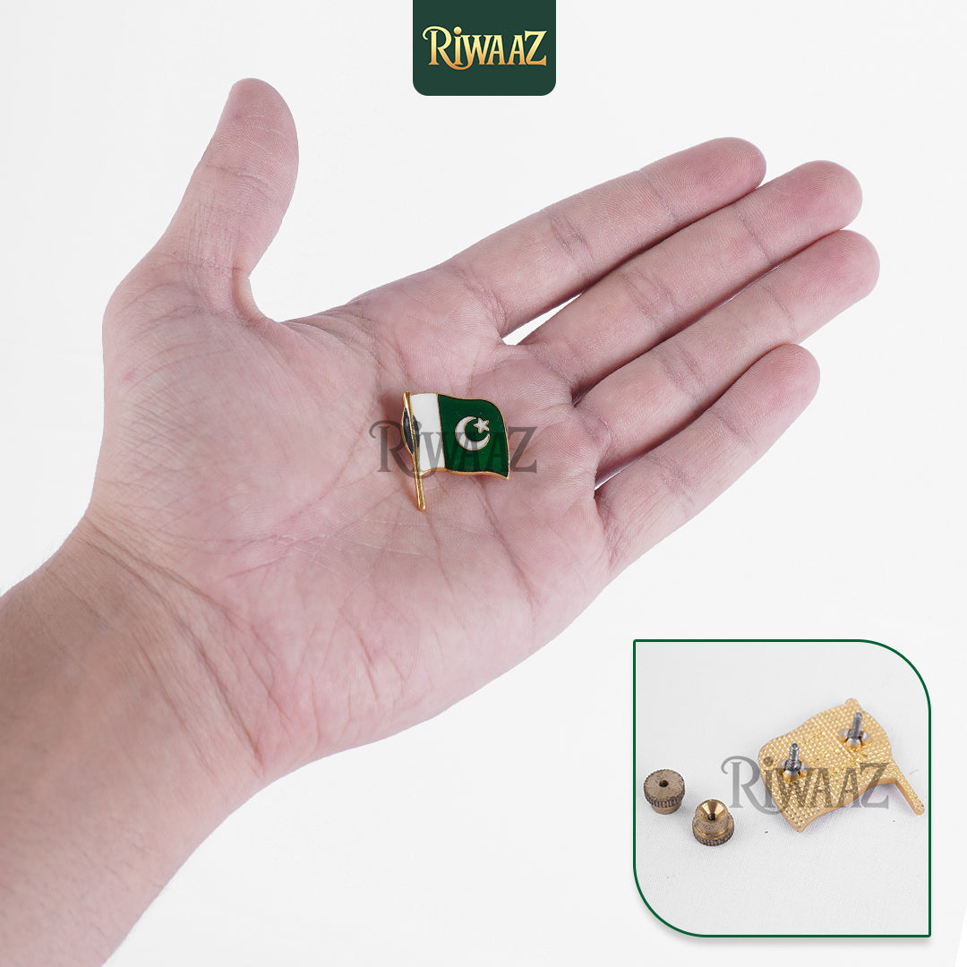 Pack of 12 - Pakistan Independence Day - Pakistan Flag Badges - Riwaaz