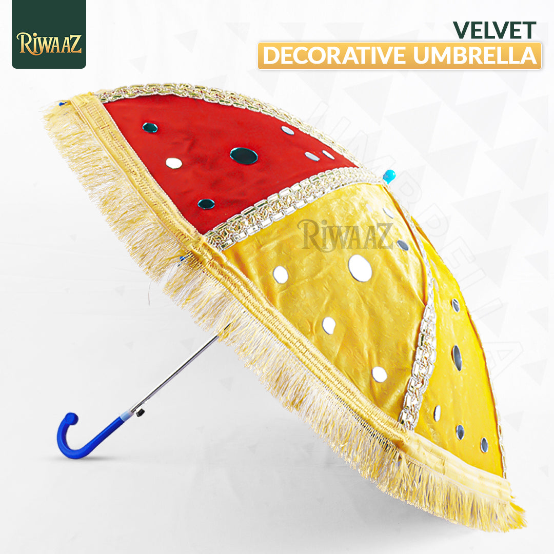 Traditional Wedding Decorations Velvet Fabric Umbrella For Nikkah, Dholki, Mehndi, Maiyoon, Wedding, Vivah, Engagement Decorative