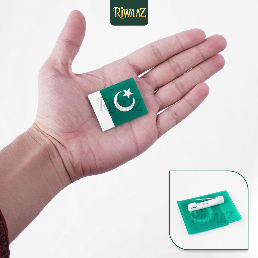 Pack of 12 - Pakistan Flag Badges - Rubber Badges