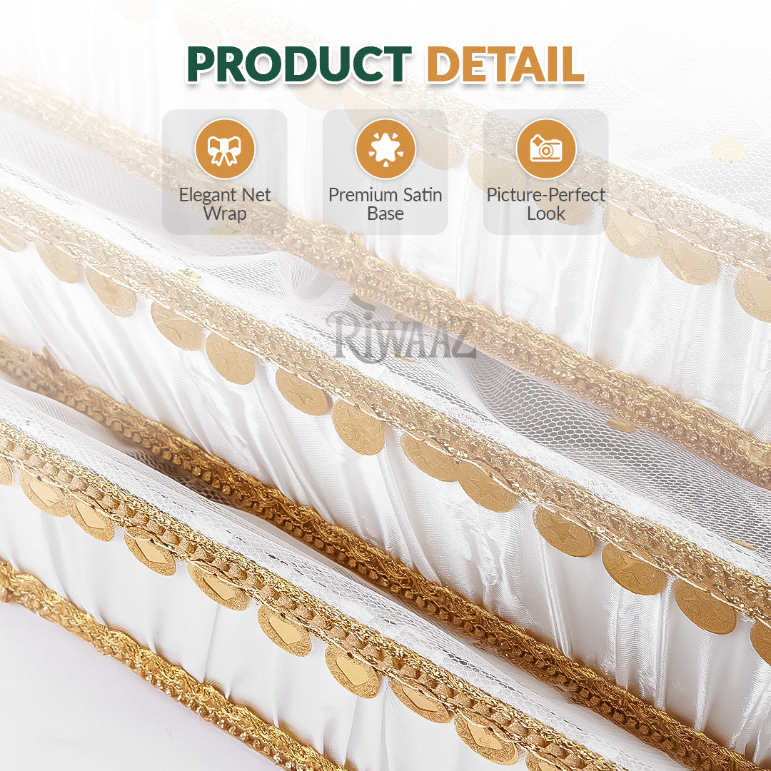 White Satin Trays for Weddings, Gifts & Event Displays