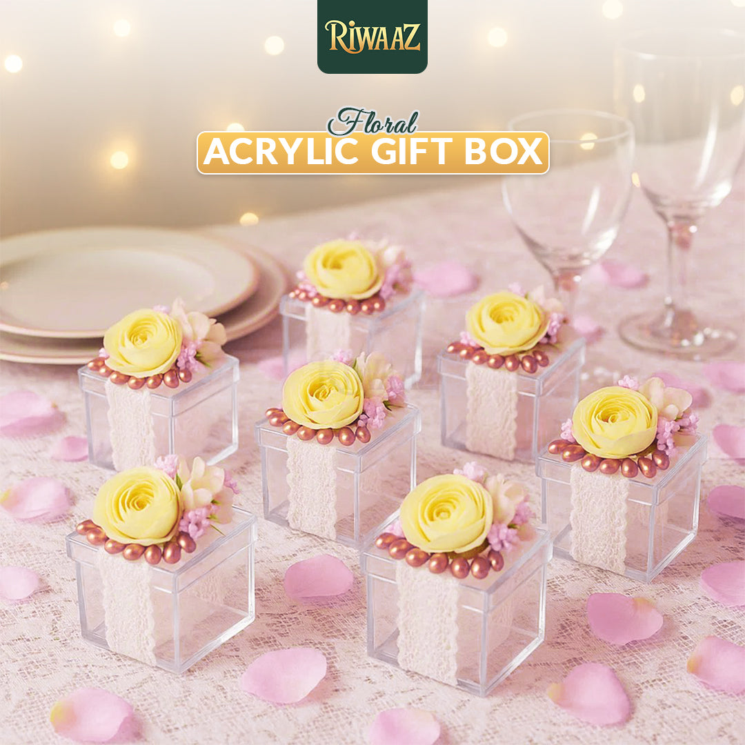 12pcs Nikkah Acrylic Bid Box Candy Containers, Favors Box, Candy box, Guests gift box, Party supplies, Acrylic Box, Square Chocolate Box,