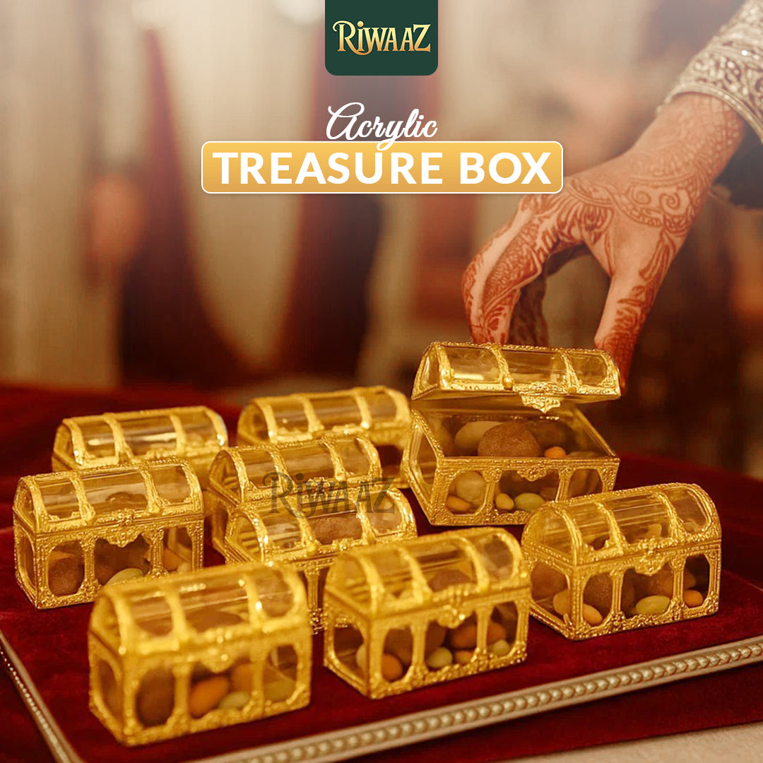 12 Pcs Golden & Silver Nikkah Acrylic Bid Boxes Candy Containers, Favors Box, Candy box, Party supplies, Acrylic Box, Chocolate Box,