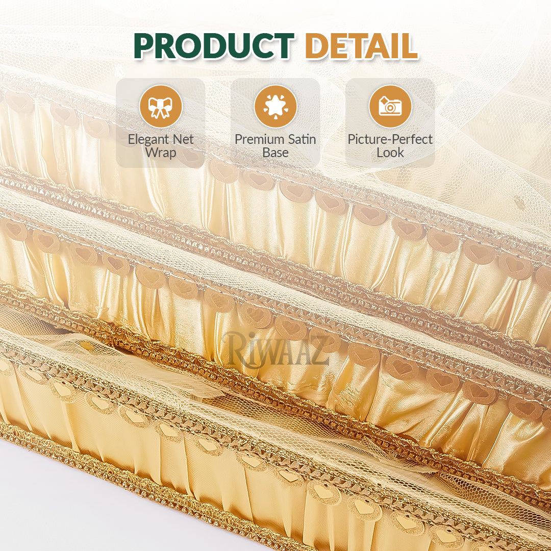 Golden Satin Trays for Weddings, Gifts & Event Displays