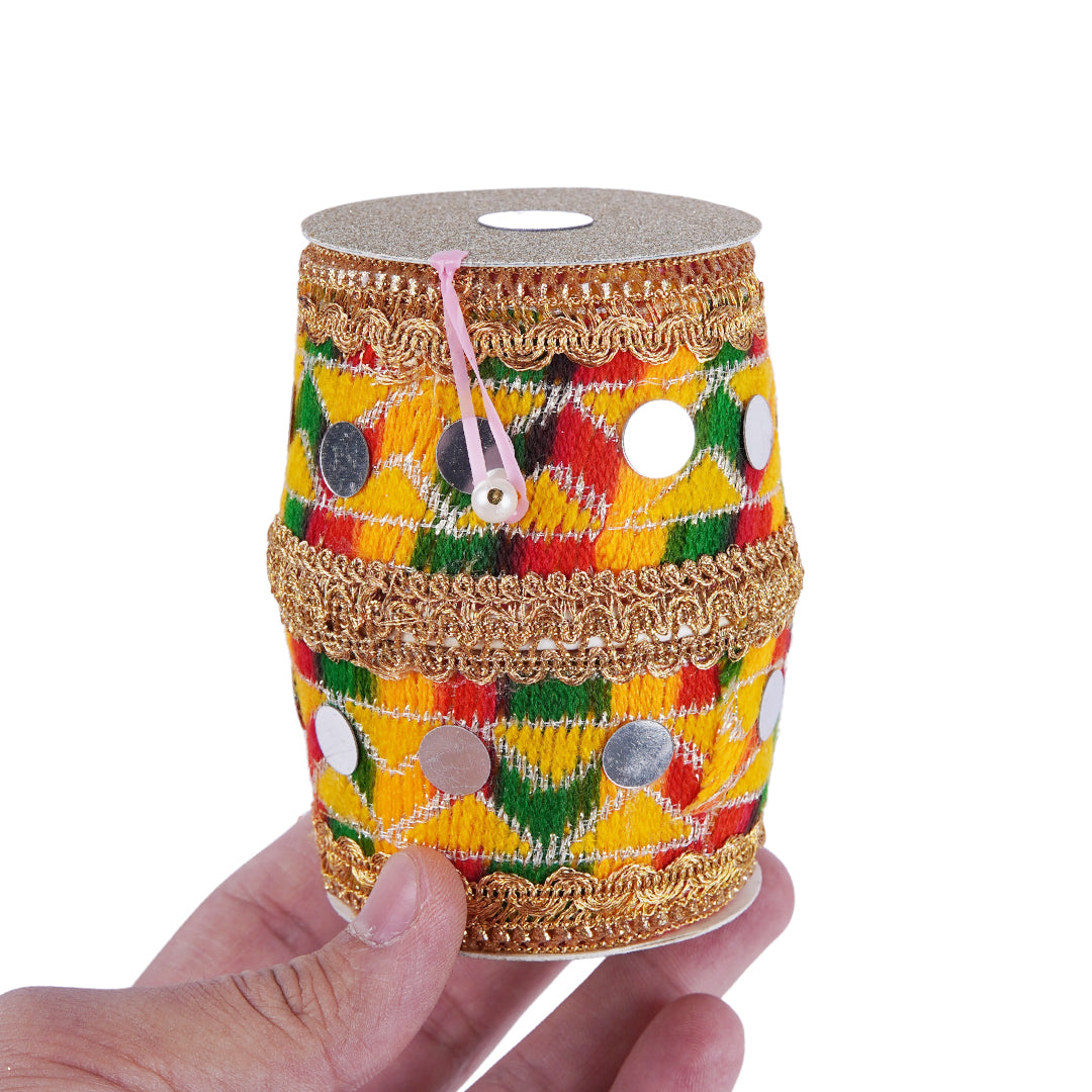 Set of 25 - Dhol-Shaped Nikkah Pouches | Traditional Favor Bags for Mehndi, Mayun & South Asian Weddings