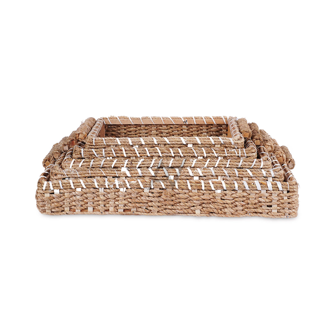 Set of 5 - Rectangular Jute Basket Set