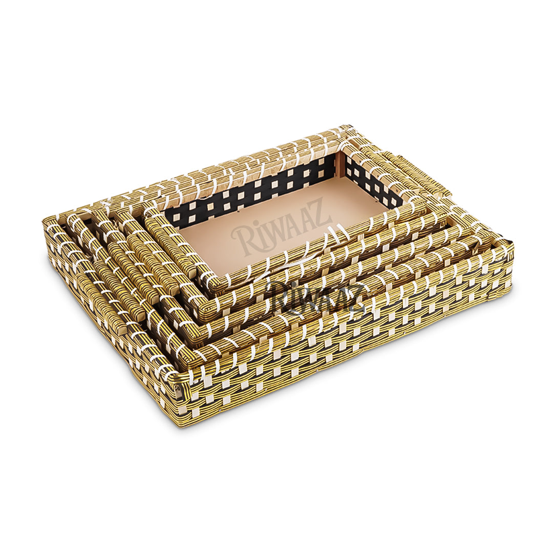 Set of 5 - Golden Rectangle Cane Trays for gifting