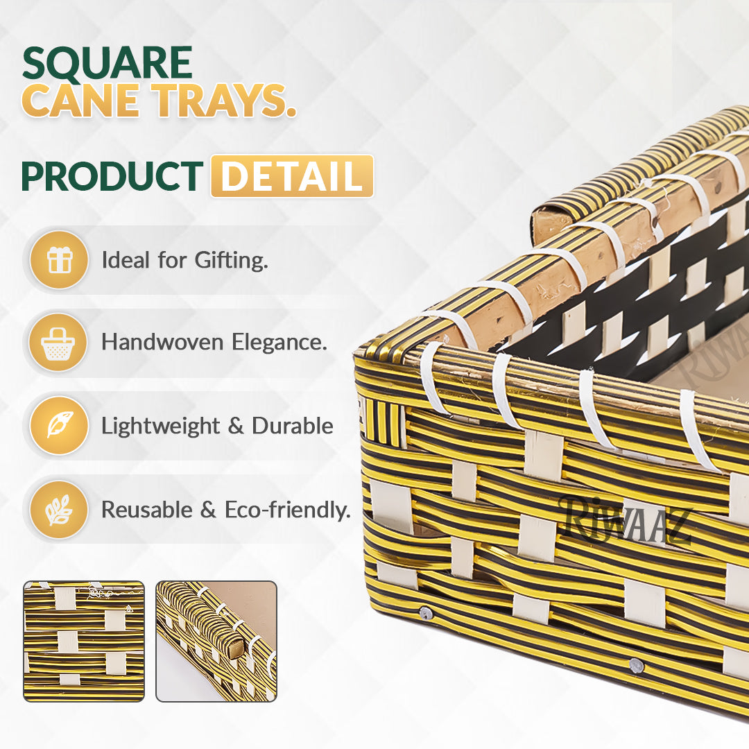 Set of 5 - Golden Rectangle Cane Trays for gifting