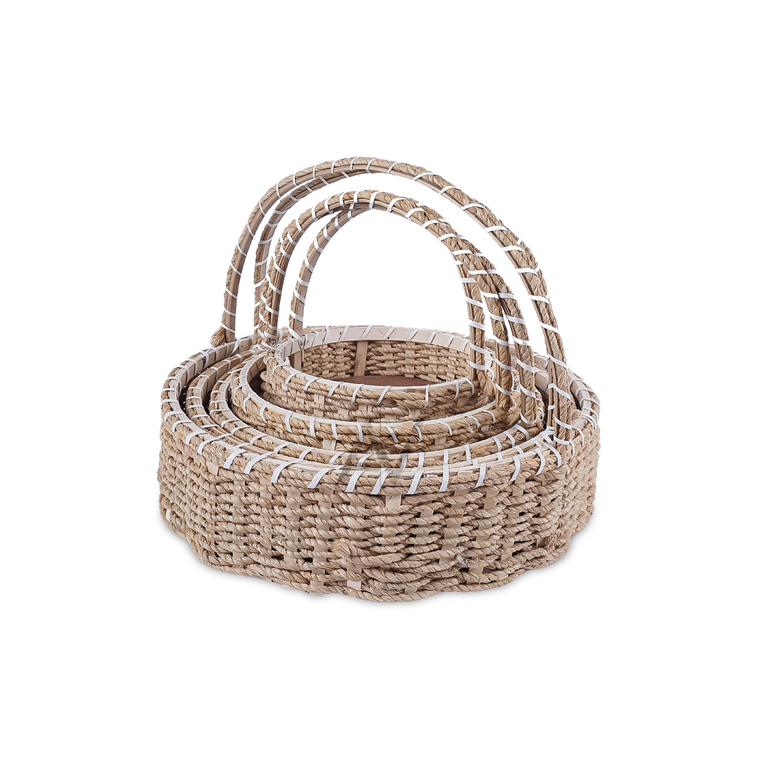 Set of 5 - Round Jute Basket Set