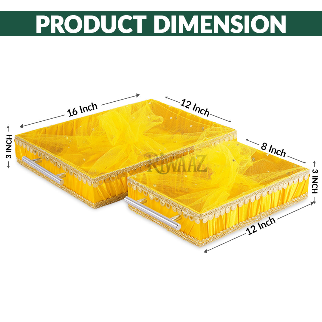 Yellow Satin Trays for Weddings, Gifts & Event Displays