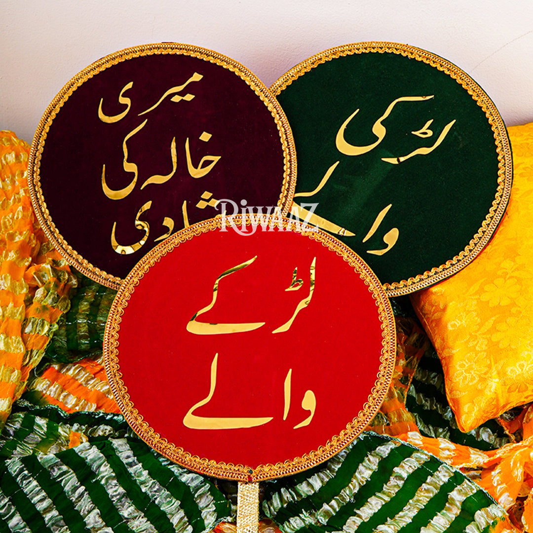 Custom Velvet Wedding Photo Booth Props – Personalized Mehendi Sign with Gold Vinyl Print