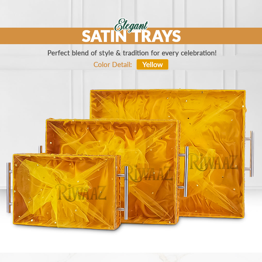 Yellow Satin Trays for Weddings, Gifts & Event Displays
