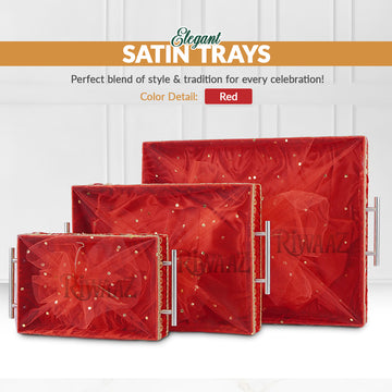 Red Satin Trays for Weddings, Gifts & Event Displays
