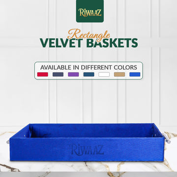 2 pcs Dark Blue Velvet Wedding Gift Tray Set – Bridal Platter for Pakistani & Indian Shaadi Decor