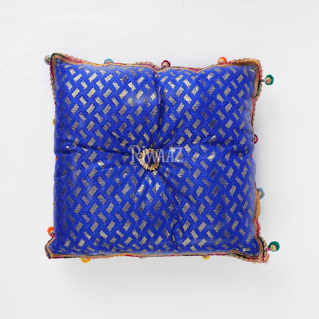 Jamawar Fabric Pillow, Cusion Perfect For Traditional Wedding Decor Including Mehndi, Nikkah, Maiyun, Vivah, and Cultural Celebrate