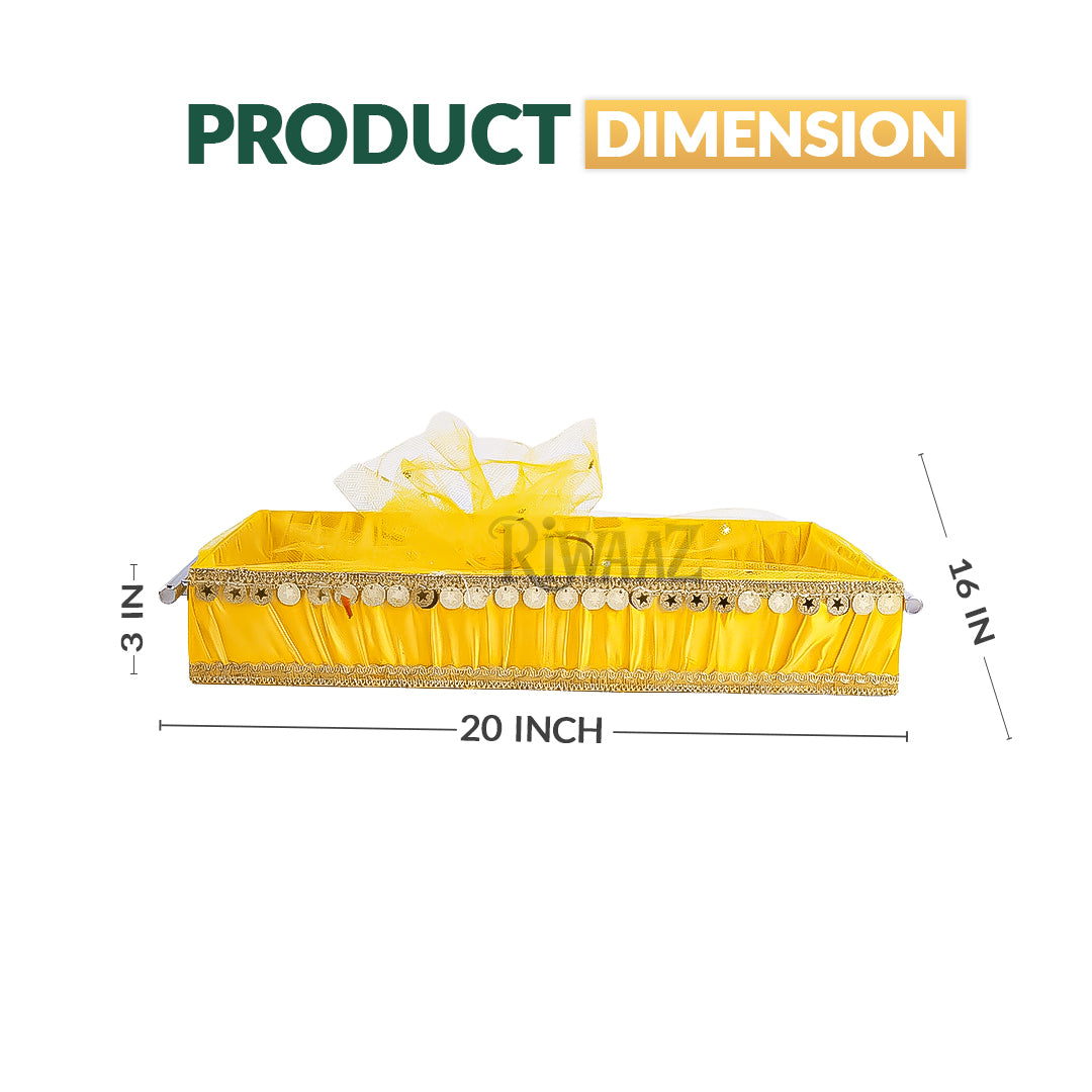Yellow Satin Trays for Weddings, Gifts & Event Displays