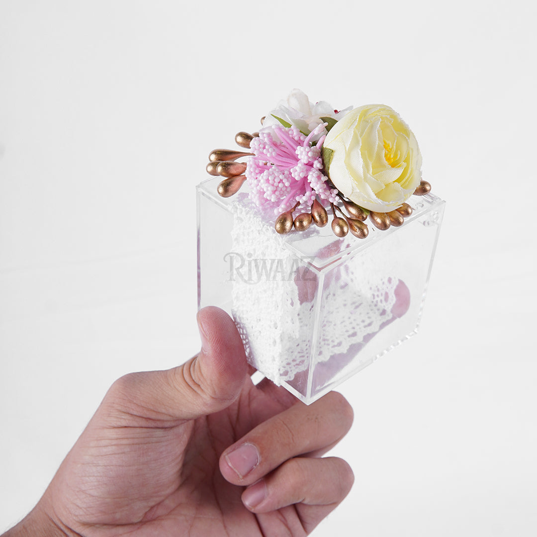 12pcs Nikkah Acrylic Bid Box Candy Containers, Favors Box, Candy box, Guests gift box, Party supplies, Acrylic Box, Square Chocolate Box,