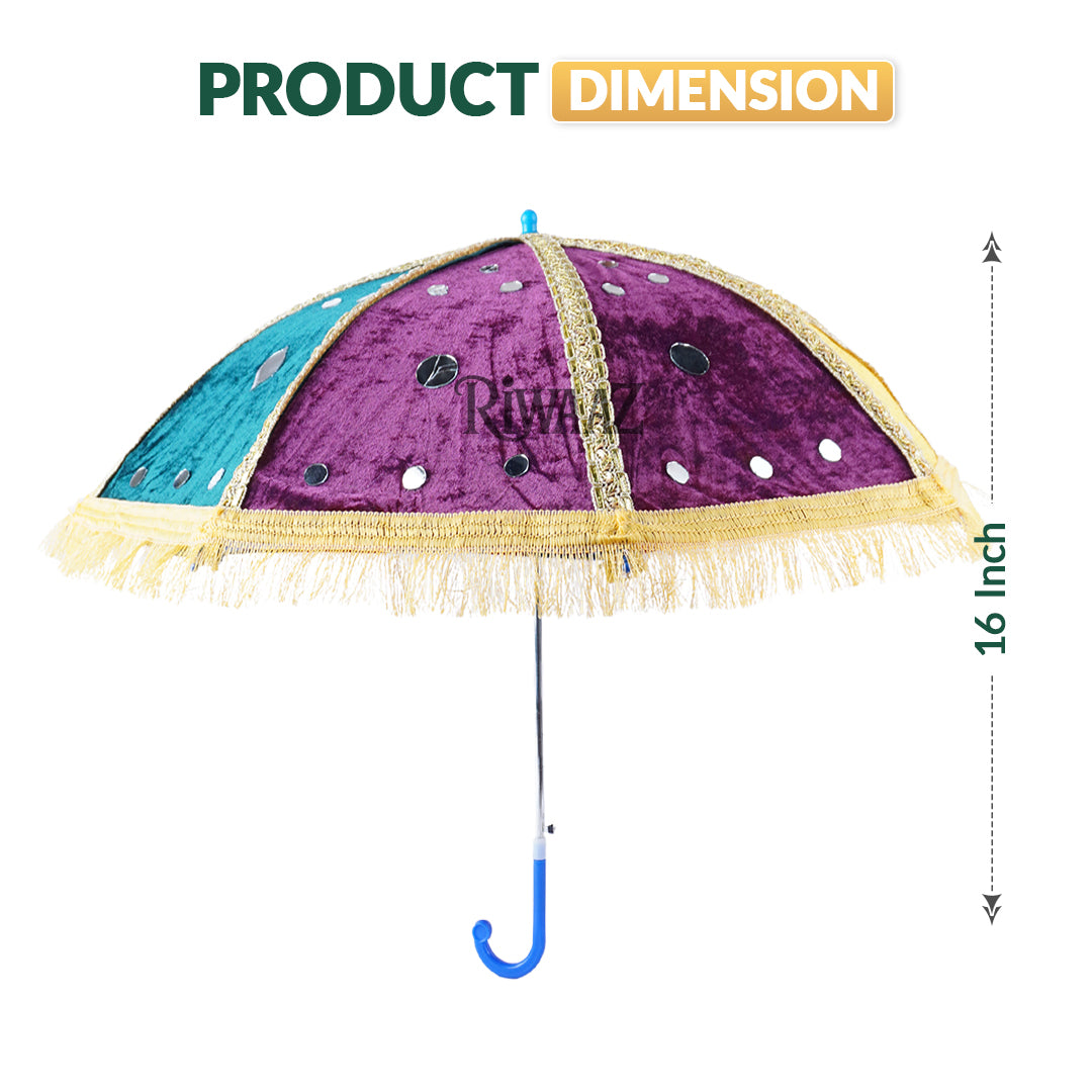 Traditional Wedding Decorations Velvet Fabric Umbrella For Nikkah, Dholki, Mehndi, Maiyoon, Wedding, Vivah, Engagement Decorative