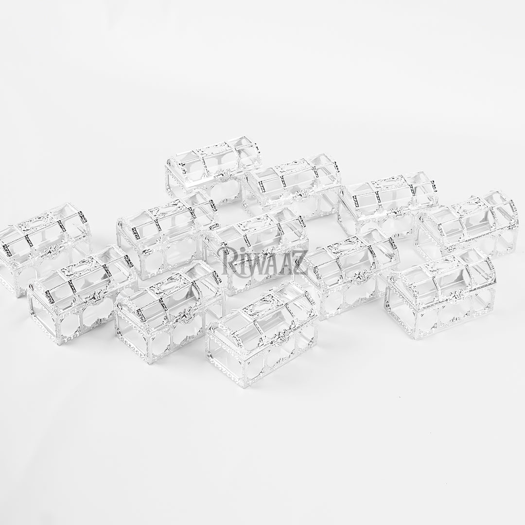 12 Pcs Golden & Silver Nikkah Acrylic Bid Boxes Candy Containers, Favors Box, Candy box, Party supplies, Acrylic Box, Chocolate Box,