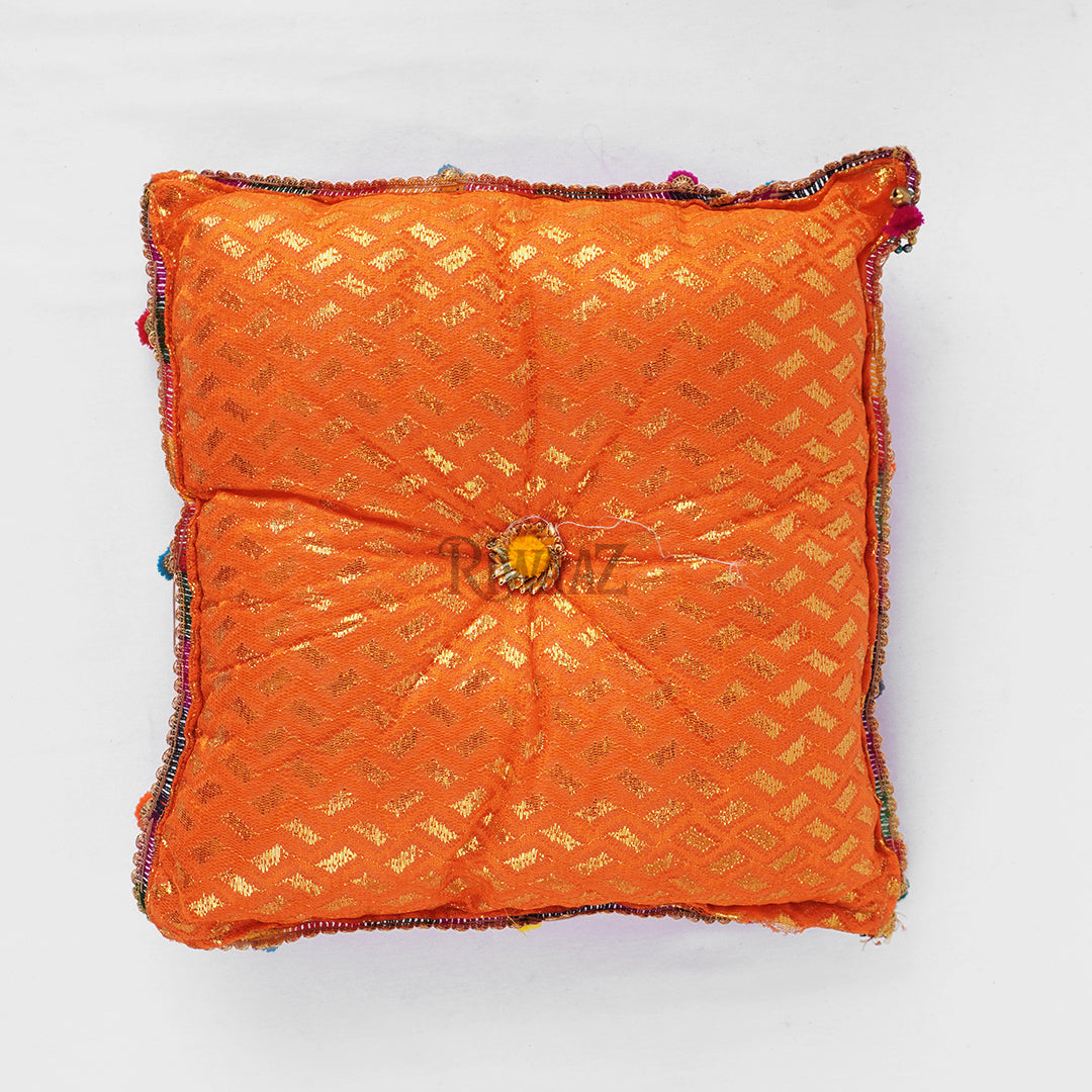Jamawar Fabric Pillow, Cusion Perfect For Traditional Wedding Decor Including Mehndi, Nikkah, Maiyun, Vivah, and Cultural Celebrate