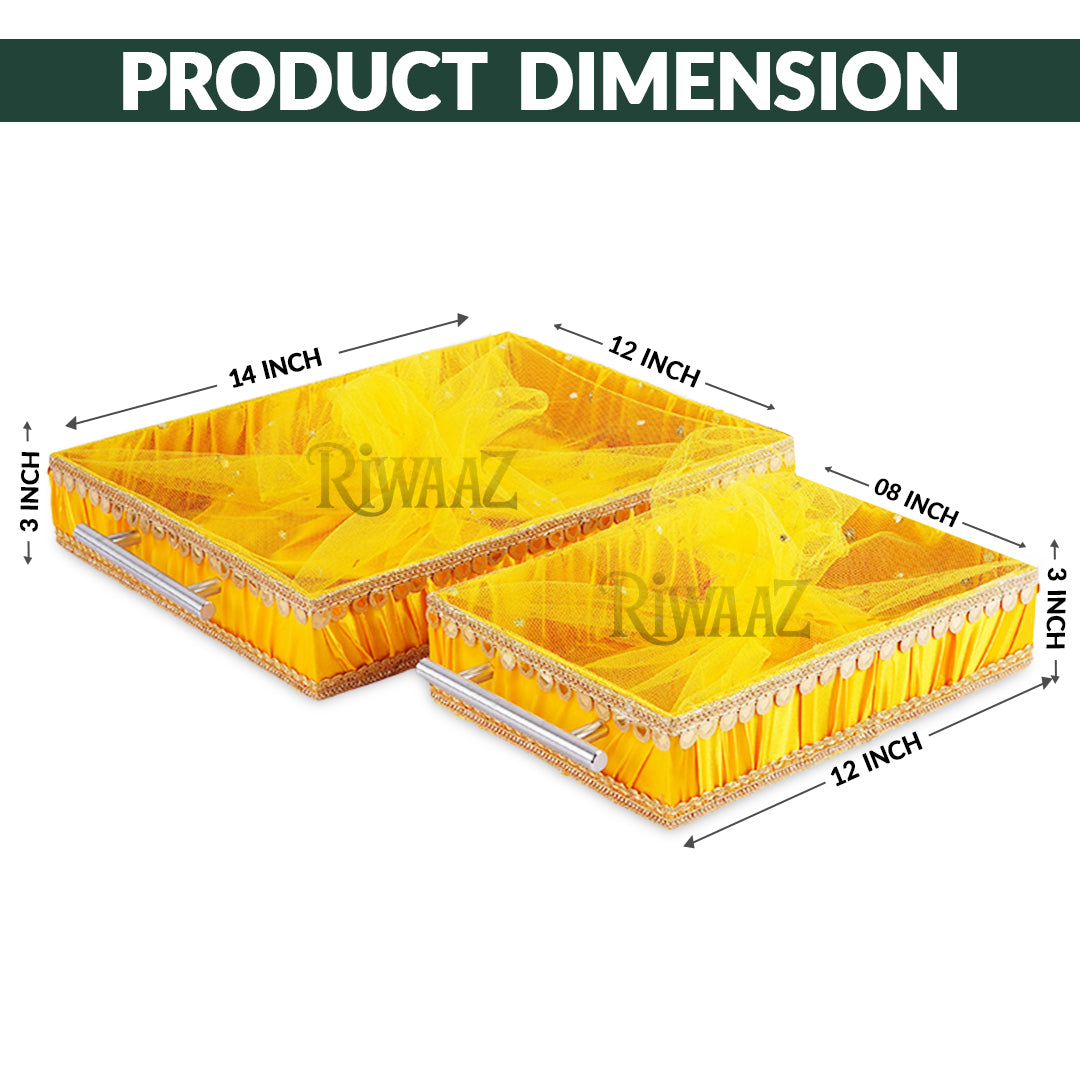 Yellow Satin Trays for Weddings, Gifts & Event Displays
