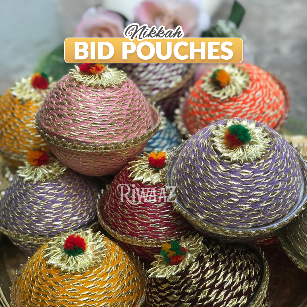 Multi Color - 25 Pcs Matki Box Bid Box For Nikkah, Mehndi Dholki Box Wedding Matki Pouches Wedding