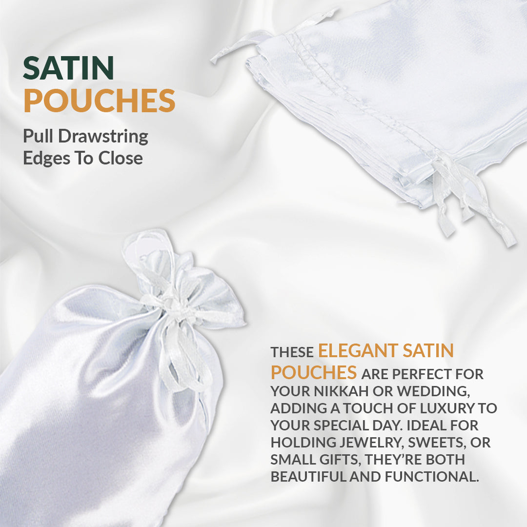 Pack of 10 - Satin Pouches for Wedding - Nikkah Pouches