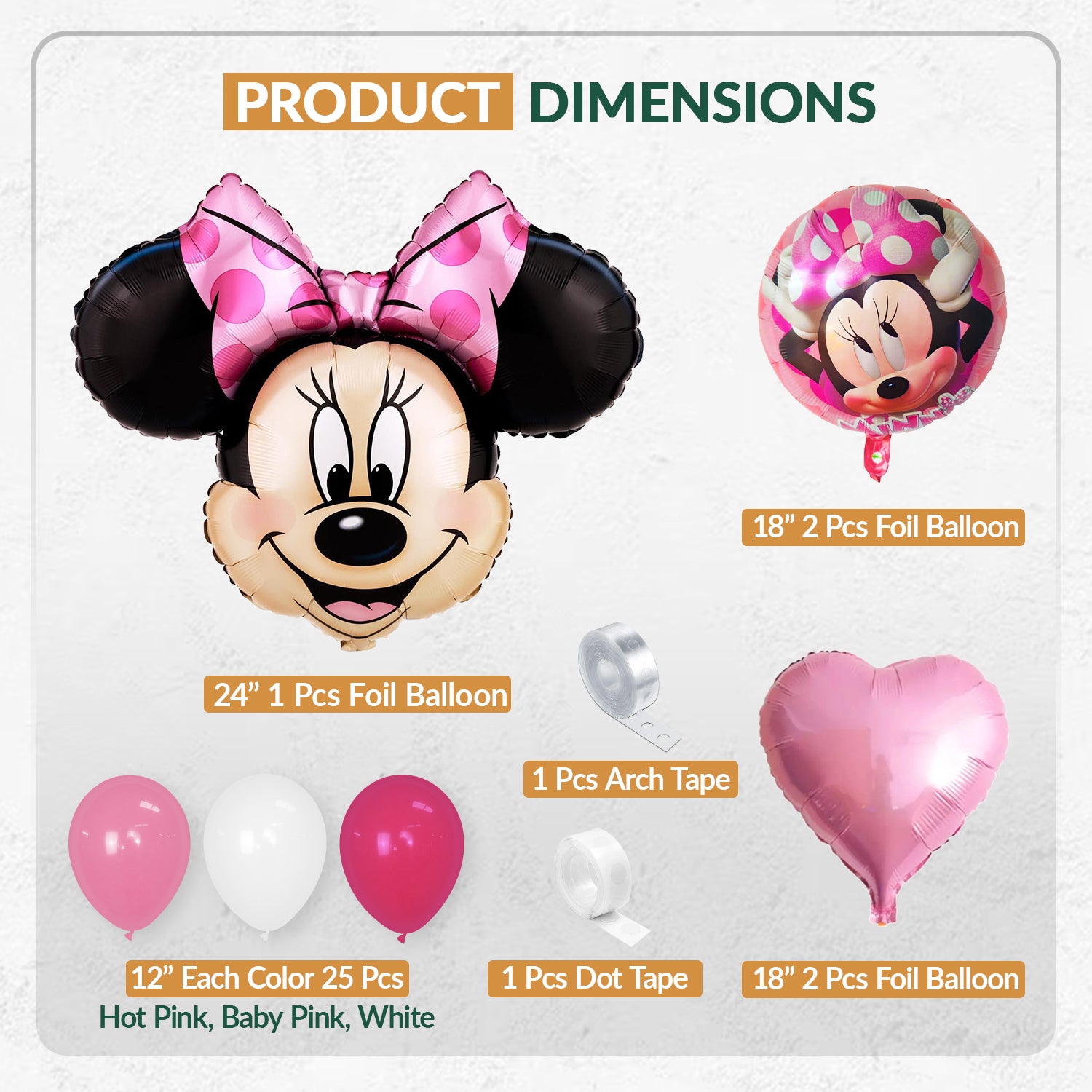 Minnie Mouse Balloon Kit Birthday Party Decor Balloon Garland Kit, For Baby Shower, Backdrop, Indoor Decor Minnie Mouse Theme Decoration