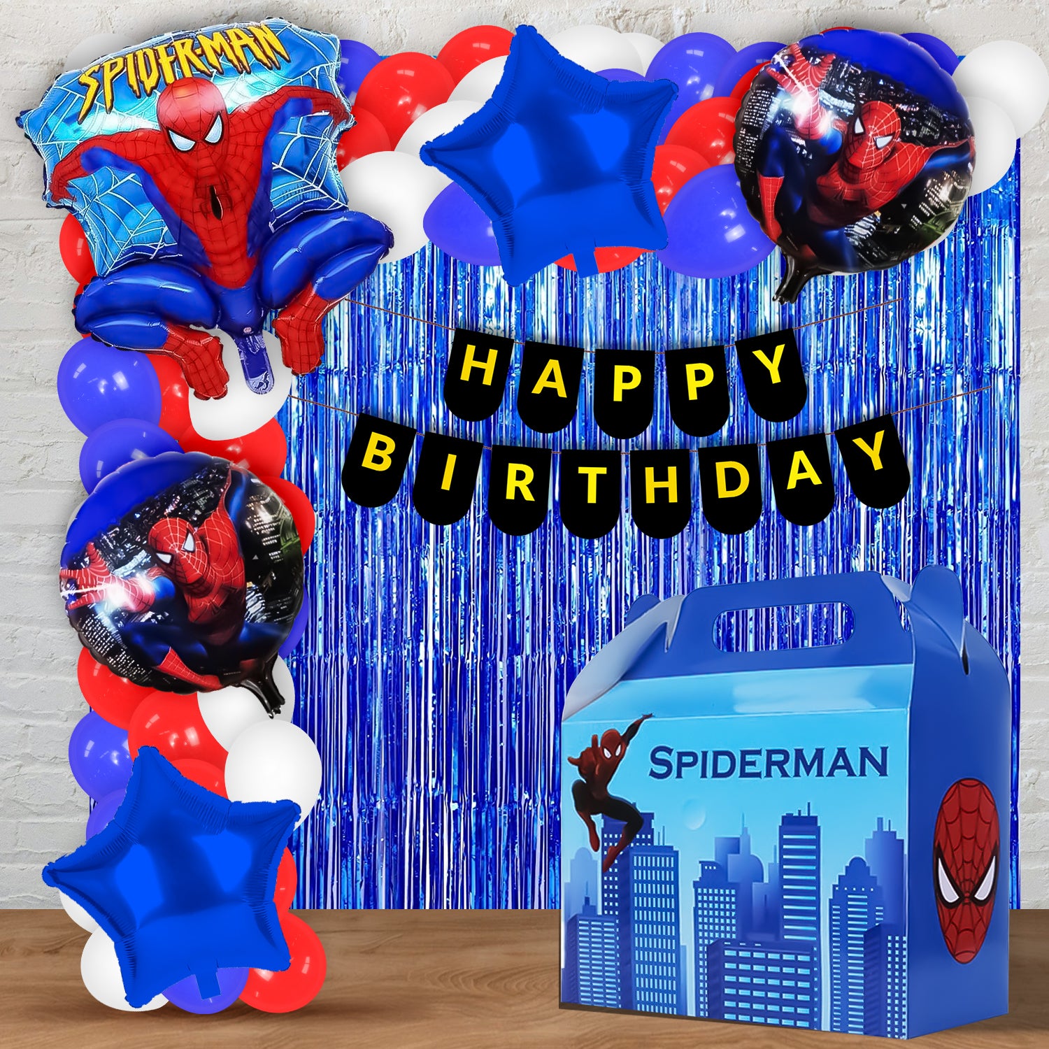 Spider Man Balloon Kit Bundle For Birthday Party, Spider man Theme Balloon Garland Decoration Indoor Decor Spiderman Theme Balloon Kits Decor