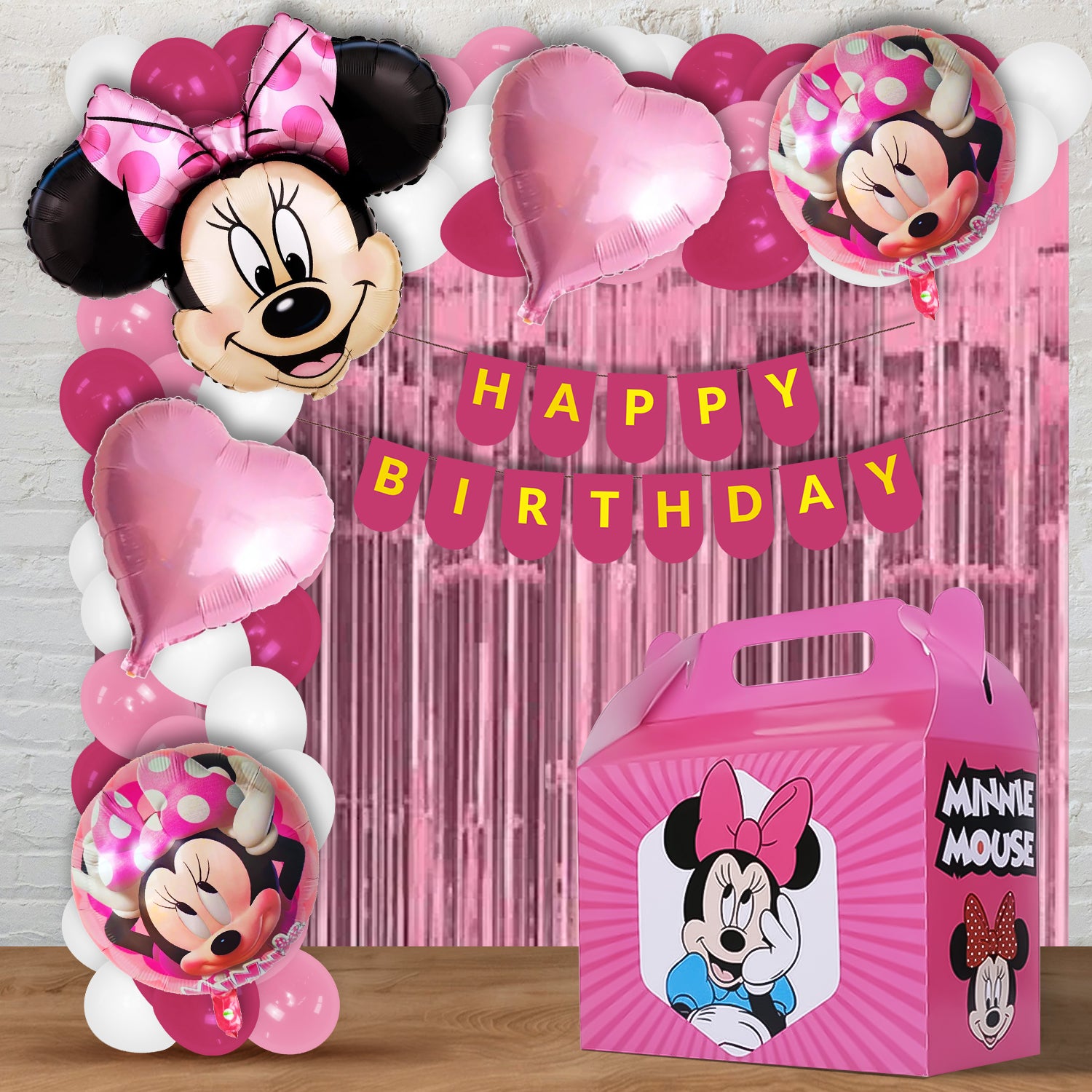 Minnie Mouse Balloon Kit Birthday Party Decor Balloon Garland Kit, For Baby Shower, Backdrop, Indoor Decor Minnie Mouse Theme Decoration