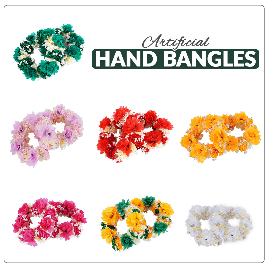Artificial Floral Hand Bangles for Mehndi, Haldi, Wedding | Flower Jewelry for Traditional Events