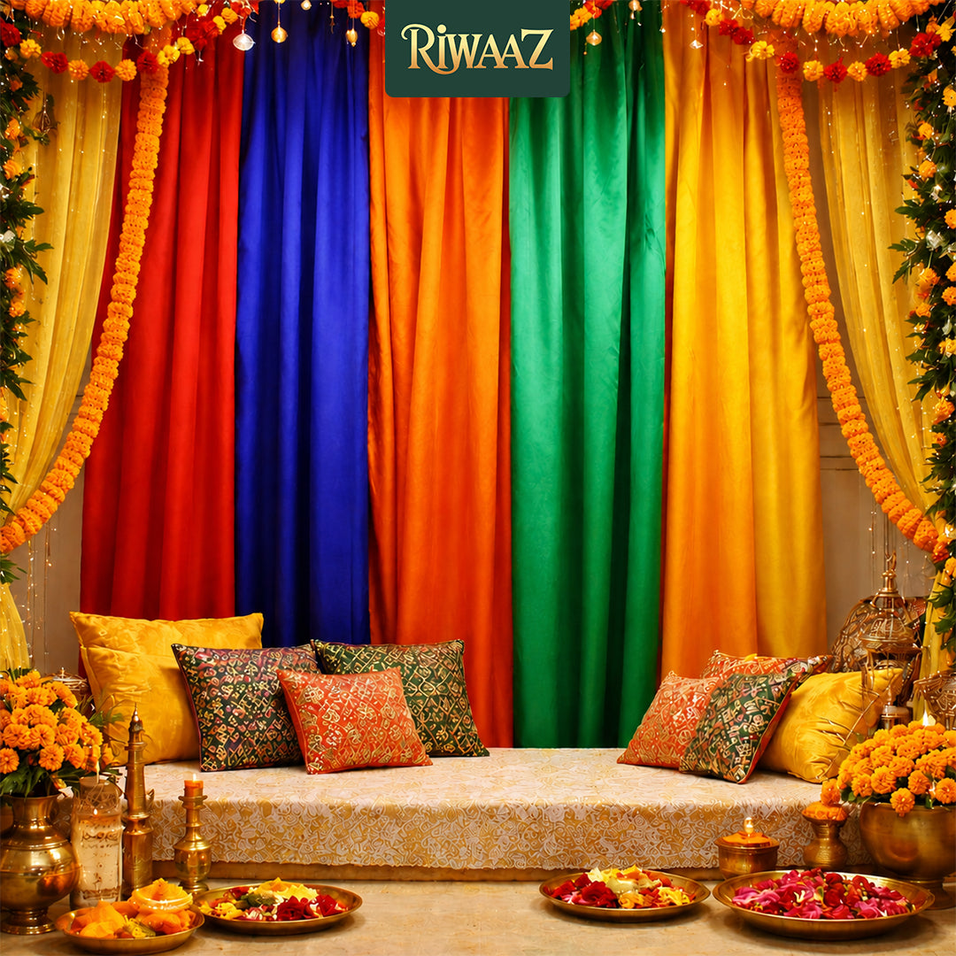 Satin Fabric Curtain – South Asian Wedding & Event Backdrop