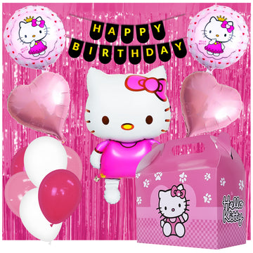 Hello Kitty Balloon Kit Birthday Party Decor Balloon Garland Kit, For Baby Shower, Backdrop, Indoor Decor Hello Kitty Theme Decoration