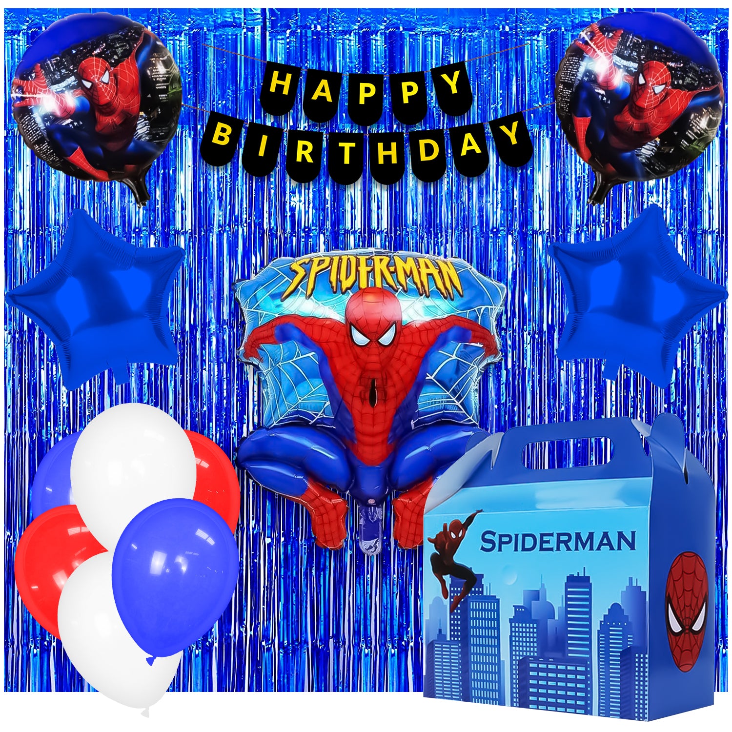 Spider Man Balloon Kit Bundle For Birthday Party, Spider man Theme Balloon Garland Decoration Indoor Decor Spiderman Theme Balloon Kits Decor
