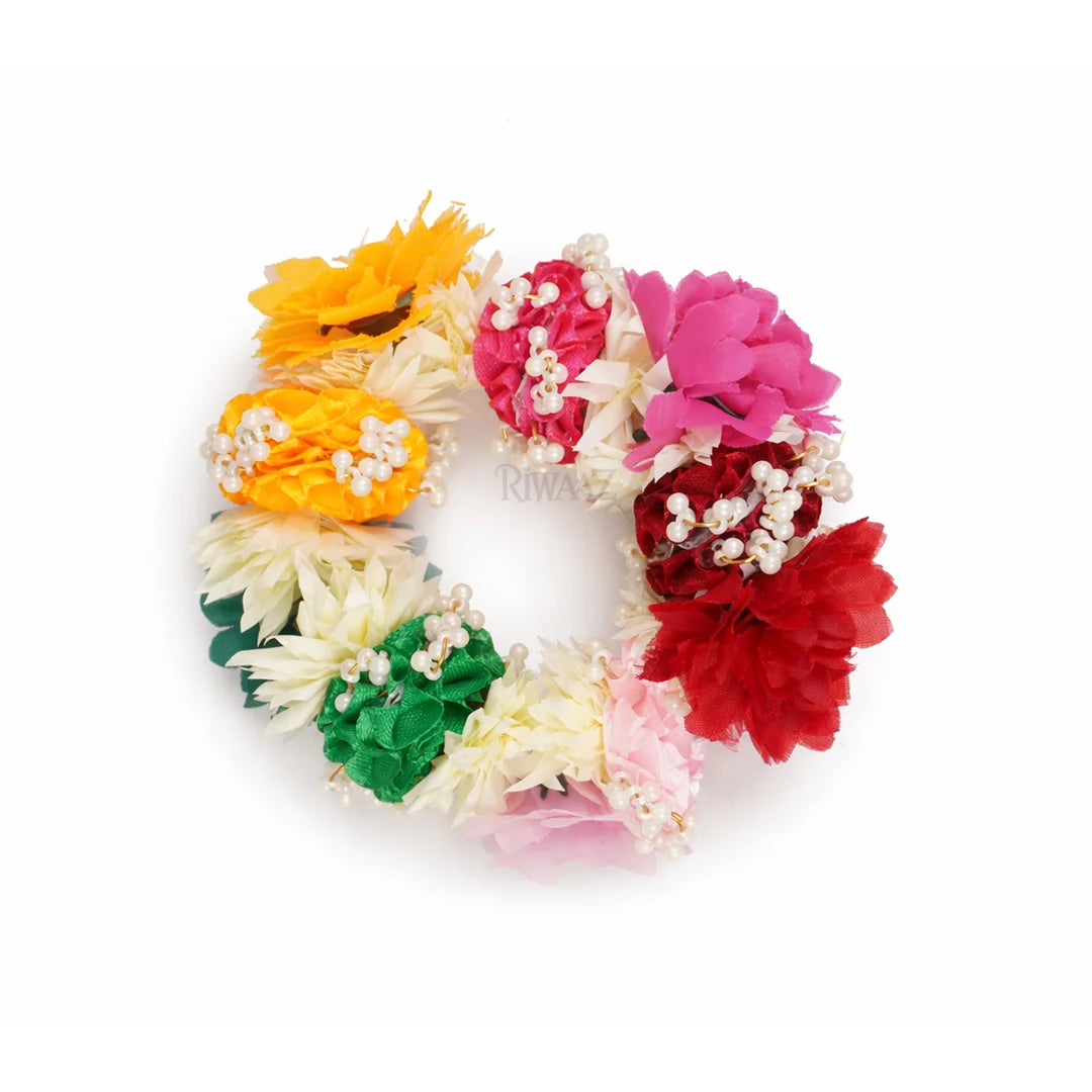 Artificial Floral Hand Bangles for Mehndi, Haldi, Wedding | Flower Jewelry for Traditional Events