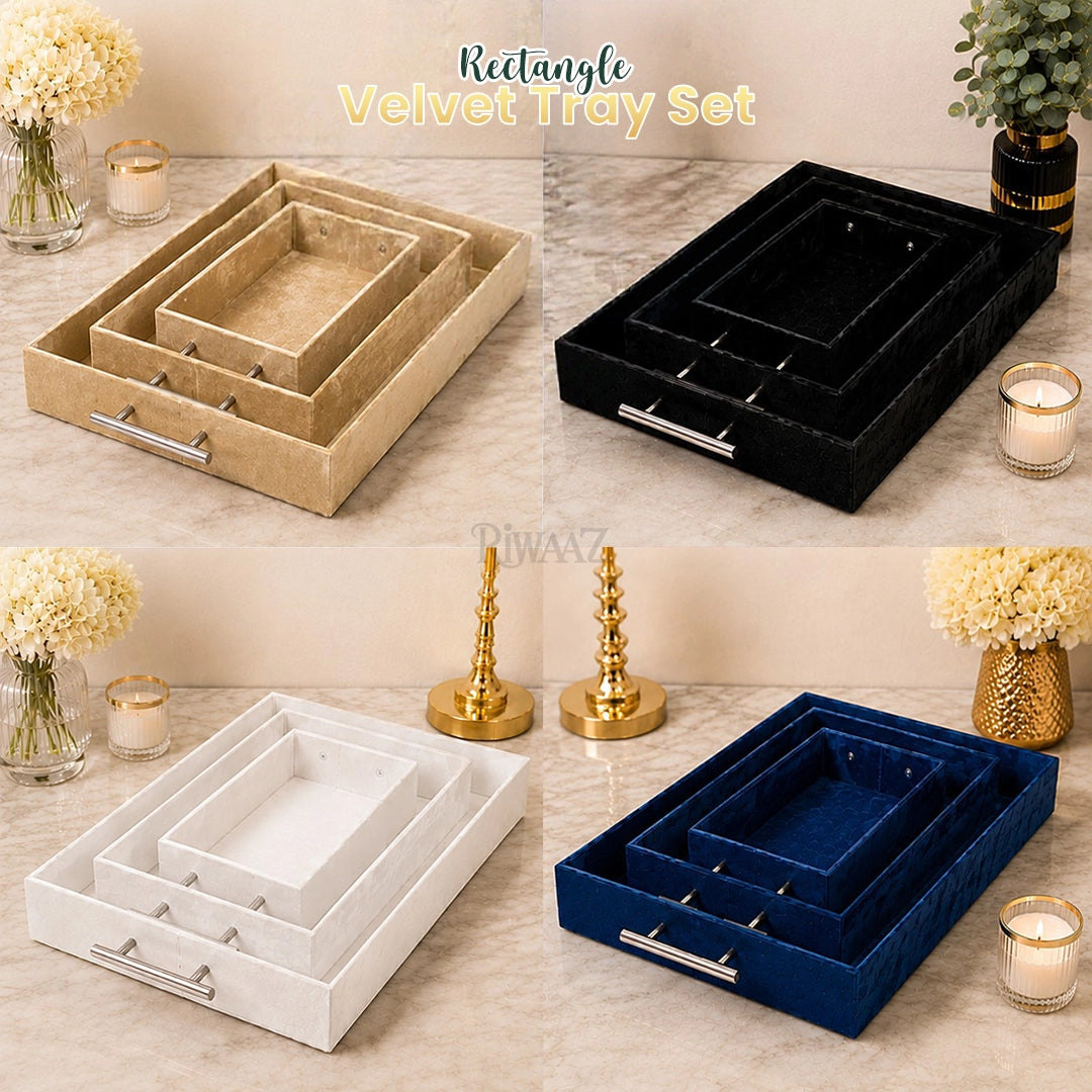 Set of 3 - Velvet Trays