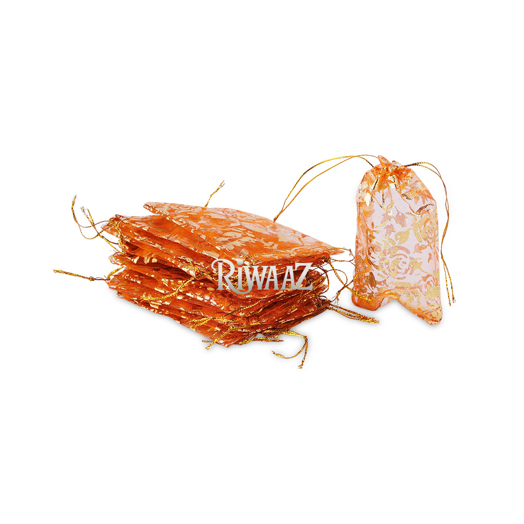 50 Pcs Multi Color Organza Fabric Nikkah Pouches For Nikkah Wedding Pouches – Elegant Gift Bags Celebration Vivah Wedding and Occasions