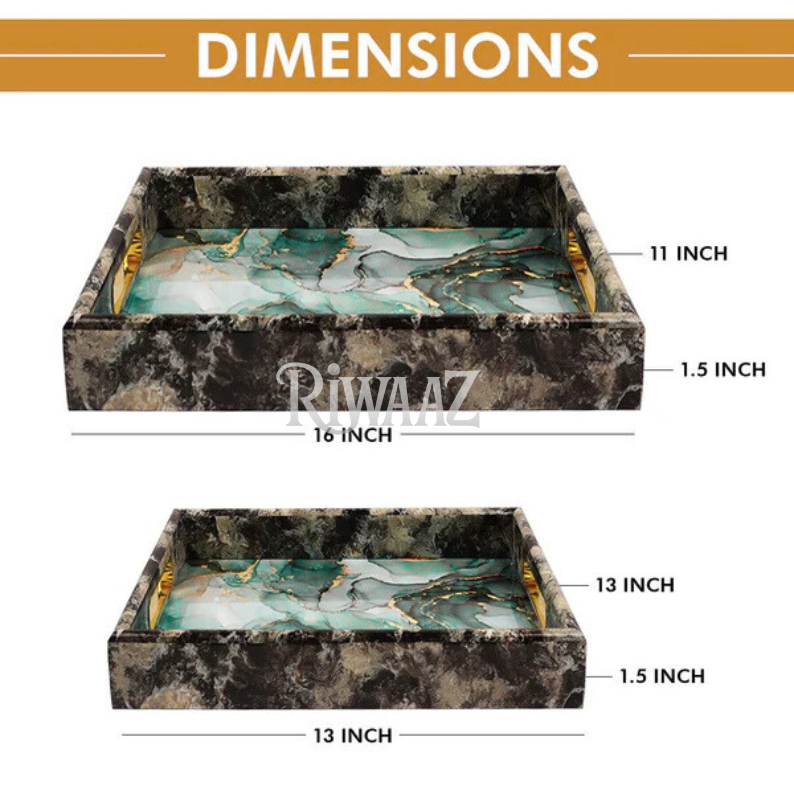 Set of 2 Marble trays