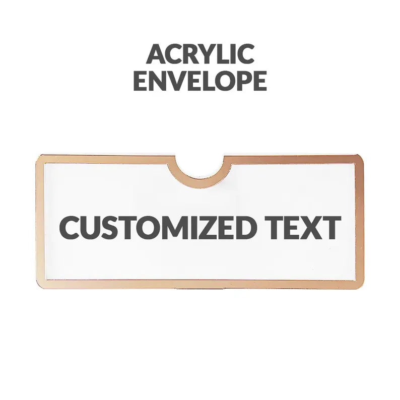 Acrylic Envelope – Customizable with Gold Detailing for Monetary Gifts
