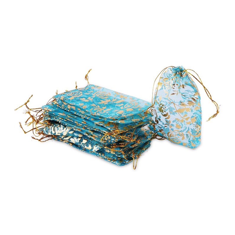 50 Pcs Multi Color Organza Fabric Nikkah Pouches For Nikkah Wedding Pouches – Elegant Gift Bags Celebration Vivah Wedding and Occasions