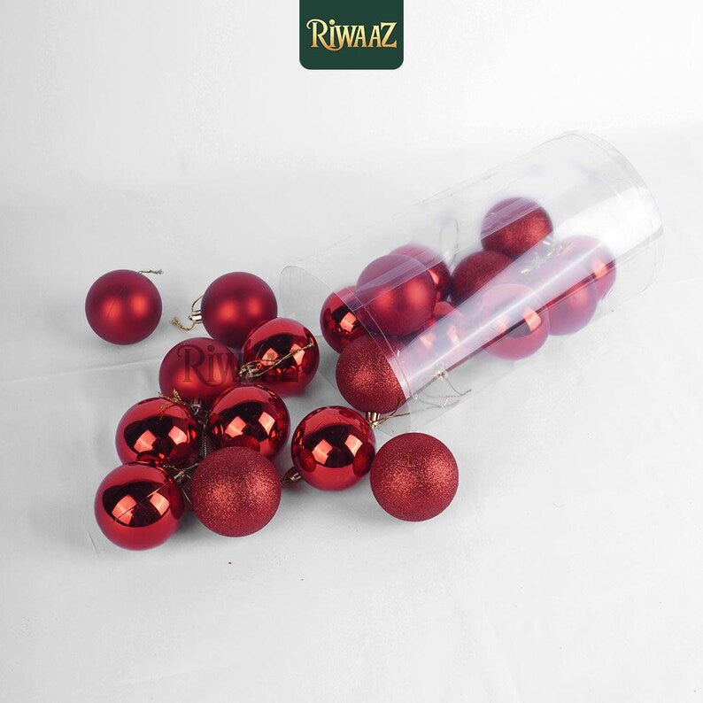 Gold and Rose Christmas Ball Ornament Set – Shiny and Glitter Baubles