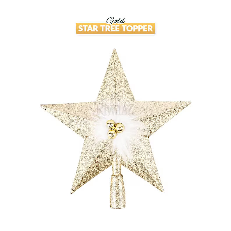 Golden Christmas Tree Topper Star – Elegant Holiday Decor