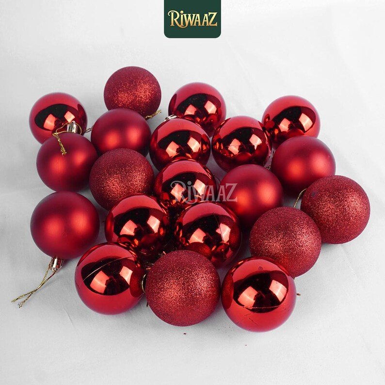 Gold and Rose Christmas Ball Ornament Set – Shiny and Glitter Baubles