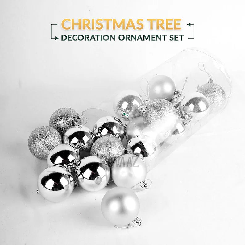 Gold and Rose Christmas Ball Ornament Set – Shiny and Glitter Baubles