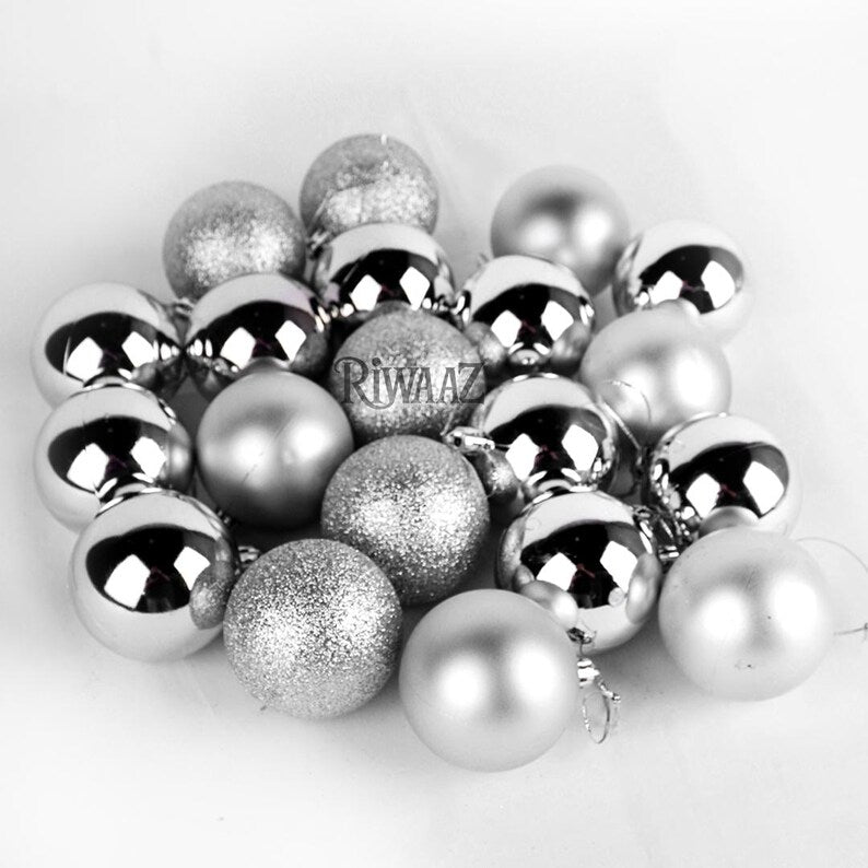 Gold and Rose Christmas Ball Ornament Set – Shiny and Glitter Baubles