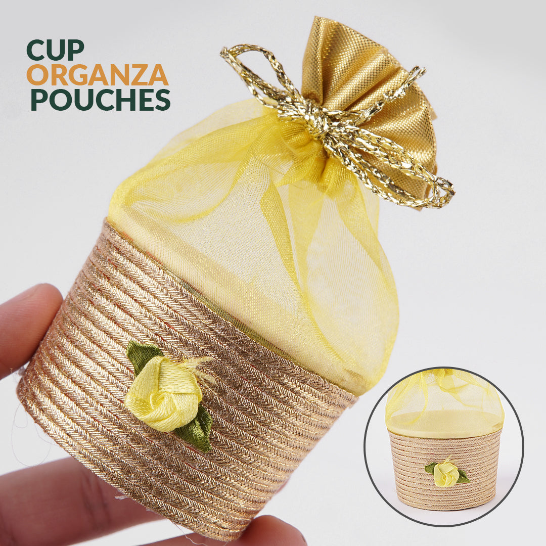 Pack of 10 - Organza Gift Pouches | Sheer Drawstring Bags for Weddings, Parties & Favors