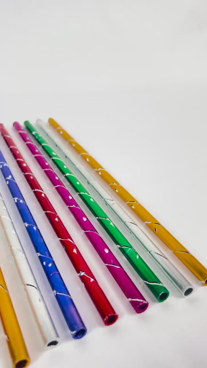 12-Piece Metal Dandiya Sticks Set for Mehndi, Mayoun event