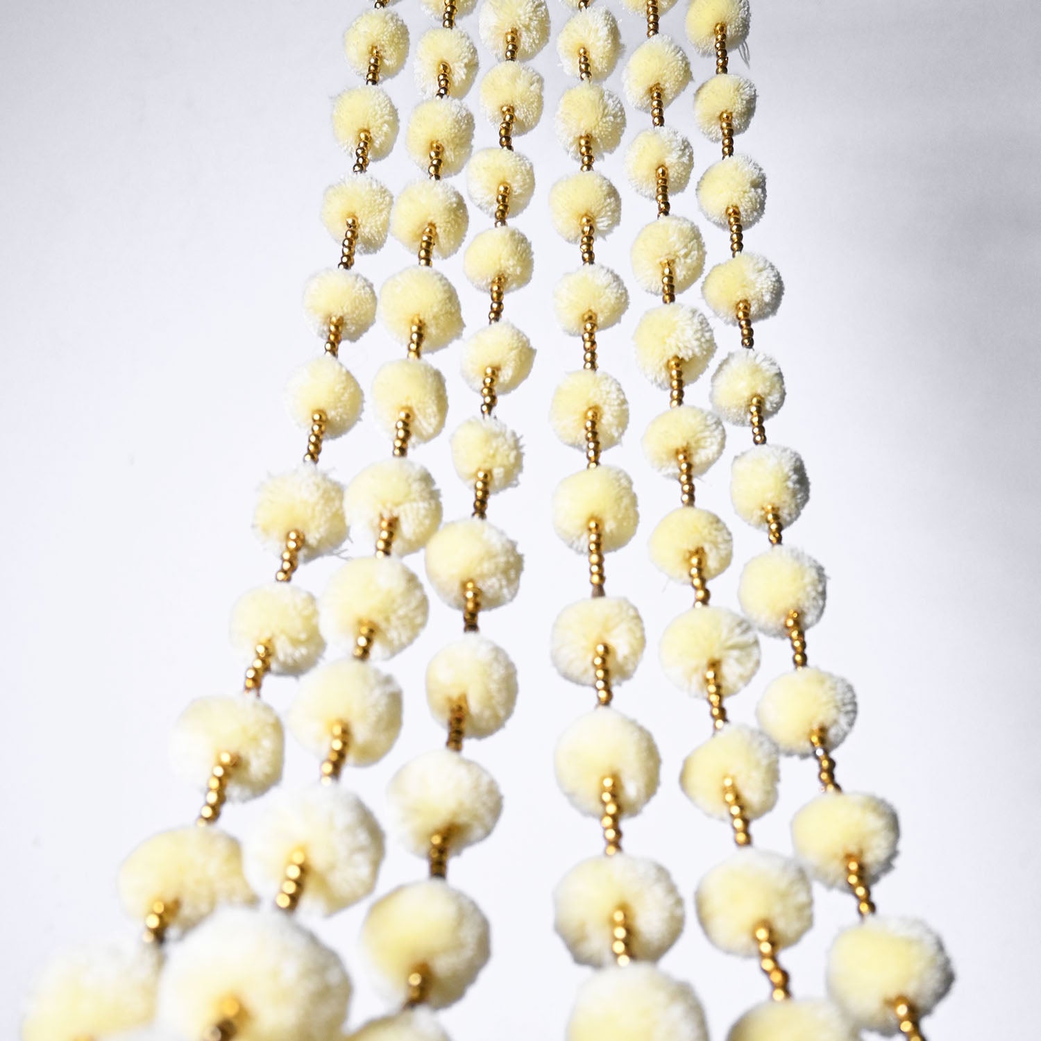 12 Pcs Artificial Lemon Yellow Handmade 6 Feet Pom Pom Wedding Garland For Maiyun, Vivah, Nikkah, Shadi, Haldi Sangeet Mehndi Decoration - Riwaaz