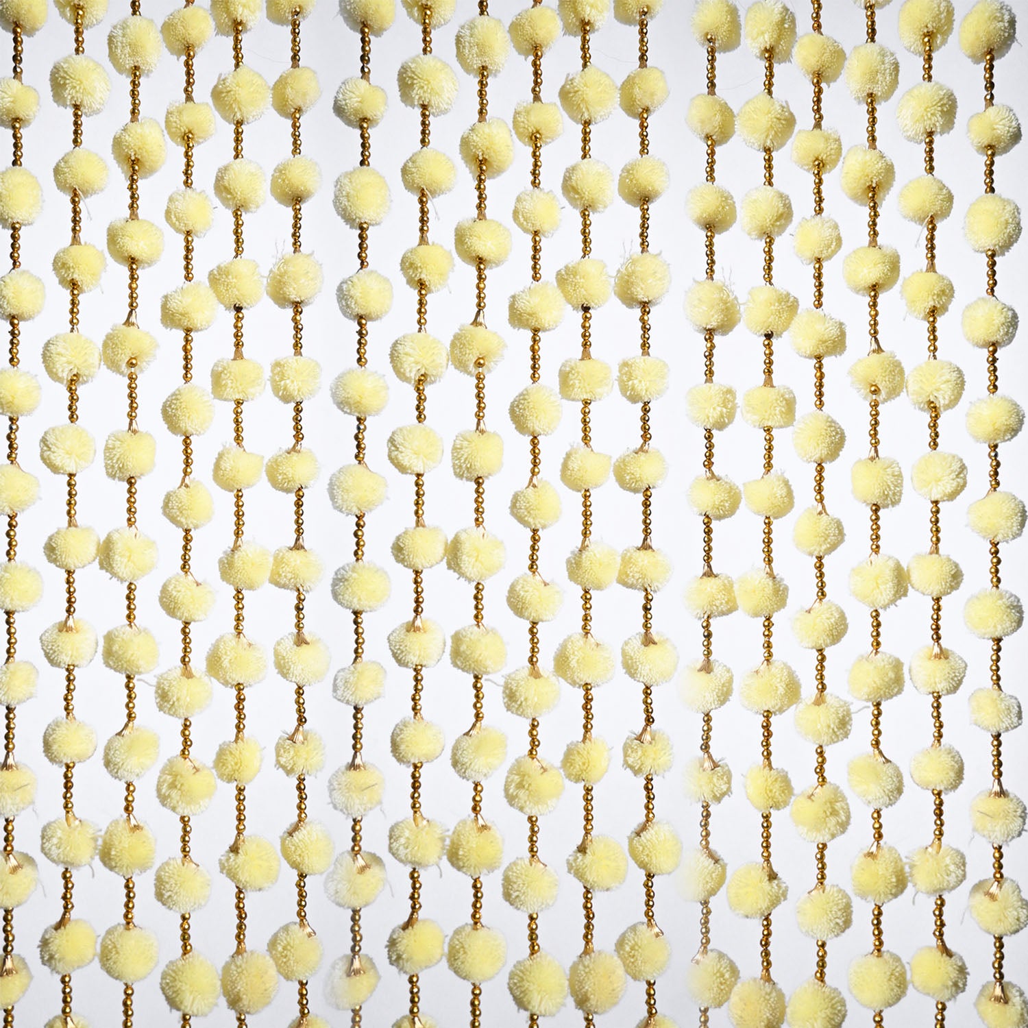 12 Pcs Artificial Lemon Yellow Handmade 6 Feet Pom Pom Wedding Garland For Maiyun, Vivah, Nikkah, Shadi, Haldi Sangeet Mehndi Decoration - Riwaaz