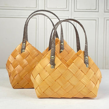 Set of 2 - Natural Woven Baskets